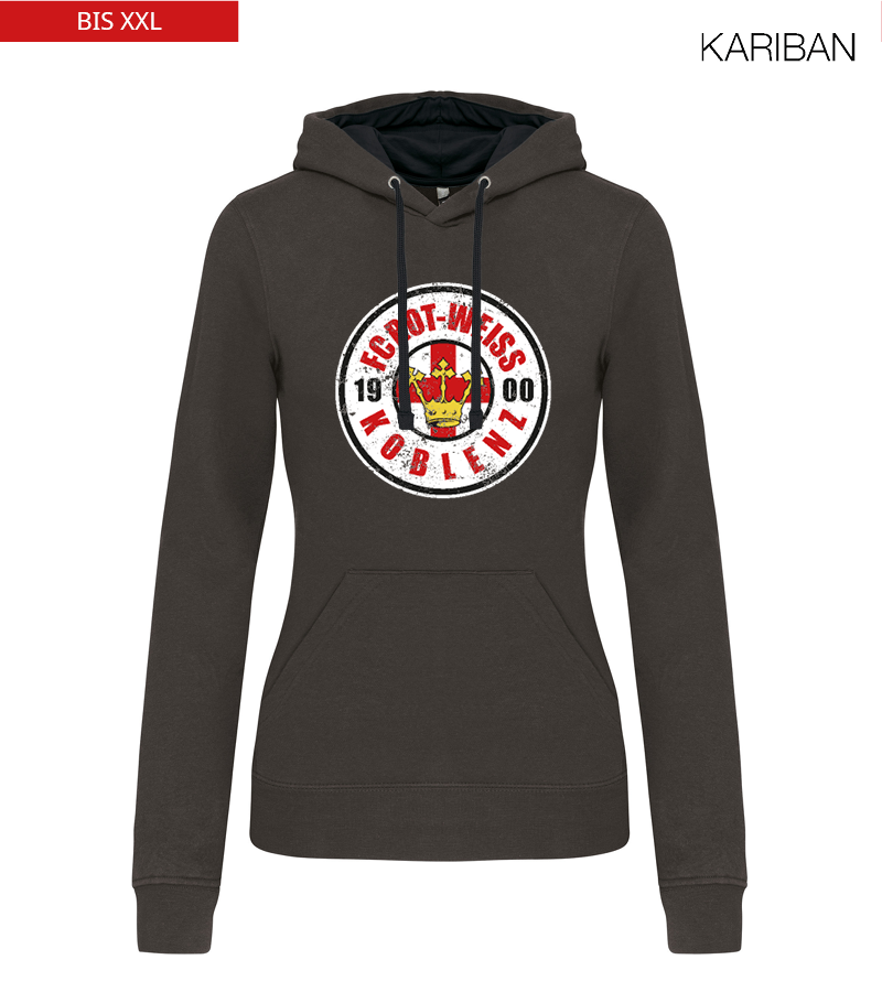 Kariban Damen Hoodie Dark Grey Black "Uwe Frontprint"